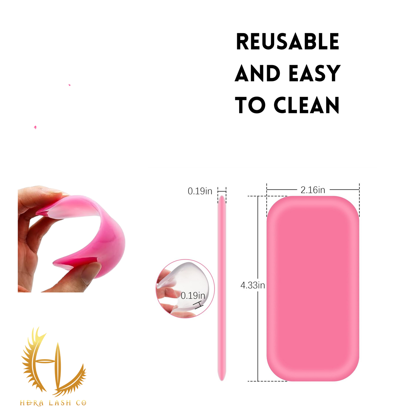 Pink Silicone Lash Pads - 2pk